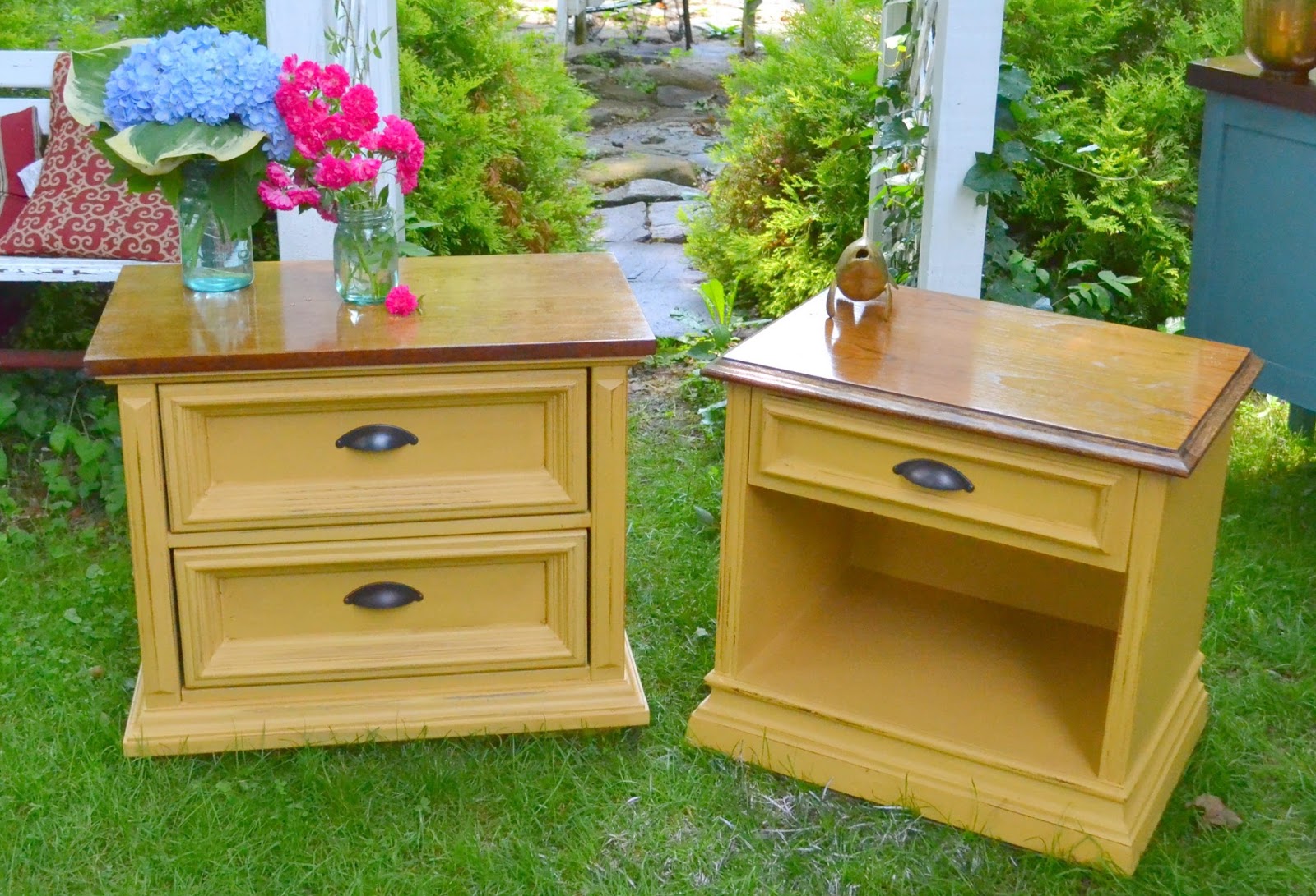 Heir and Space A Pair of Cottage Side Tables
