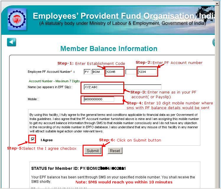 how to check my pf account balance online delhi