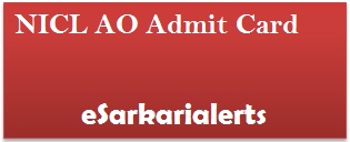 NICL AO Admit Card 2017 NICL AO Admit Card