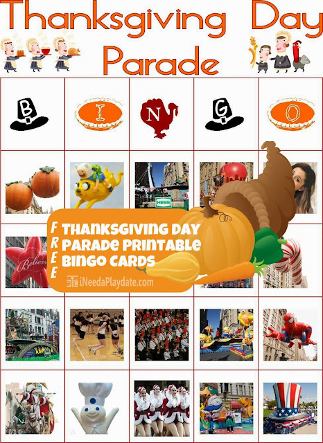 Free Thanksgiving Day Parade Bingo
