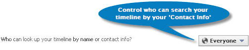 Limiting timeline searchability