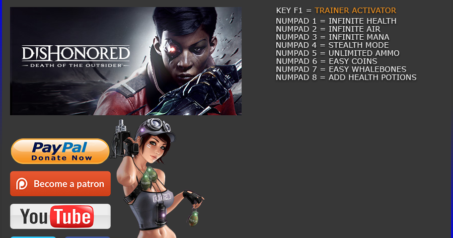 Dishonored v1.5 20 TRAINER Dishonored v1.5 20 TRAINER