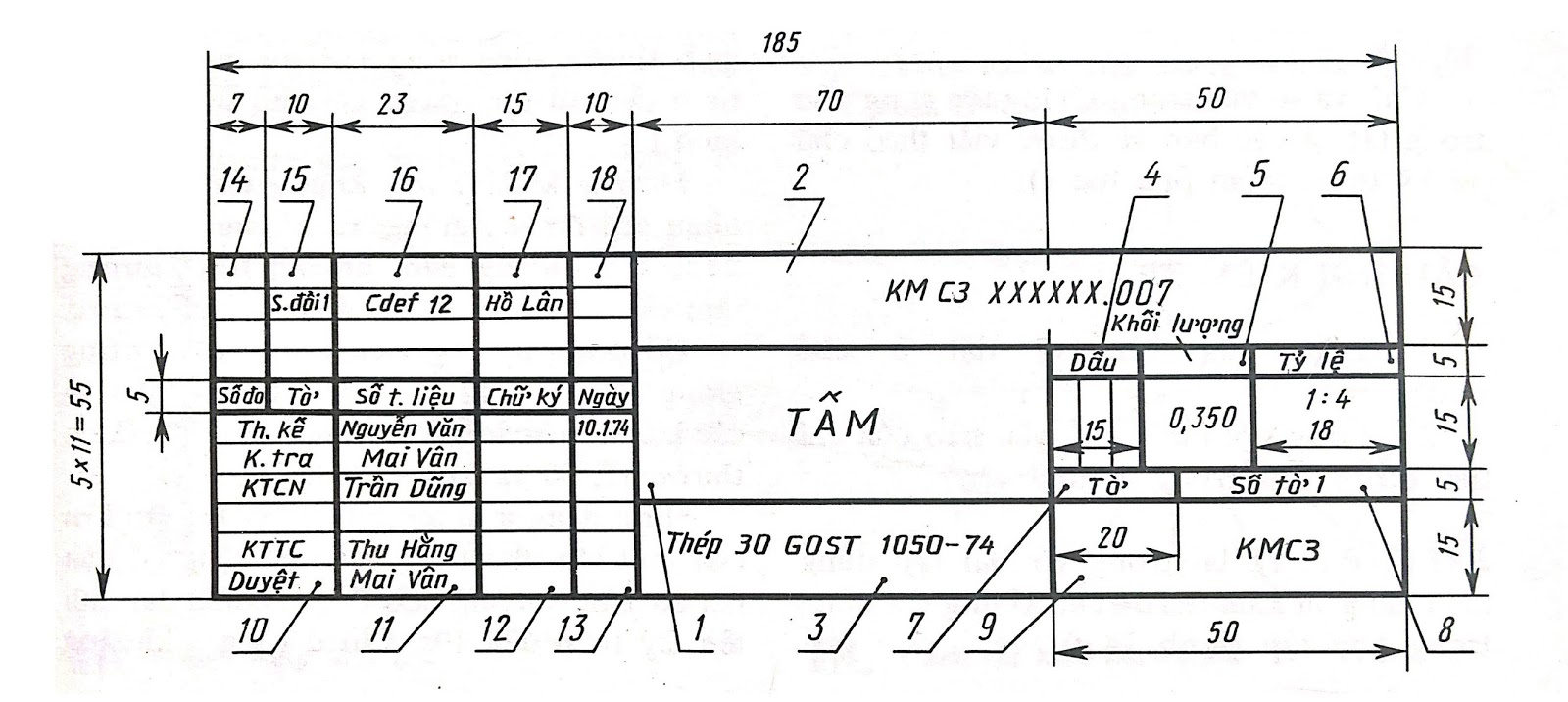 Khám phá khung tên bản vẽ cơ khí để hiểu hơn về chi tiết sản phẩm và những yêu cầu kỹ thuật cần phải đạt được nhé!