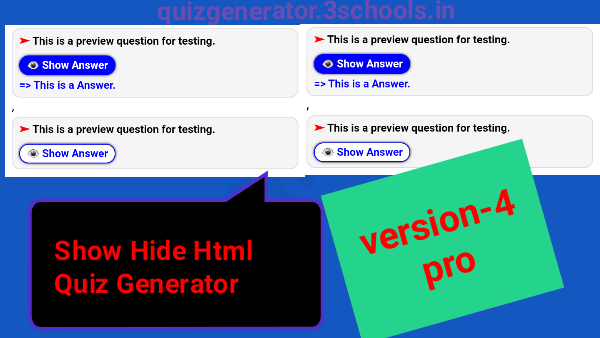 Show Hide Html Quiz Generator with Code in Minutes for Blogger/Website
