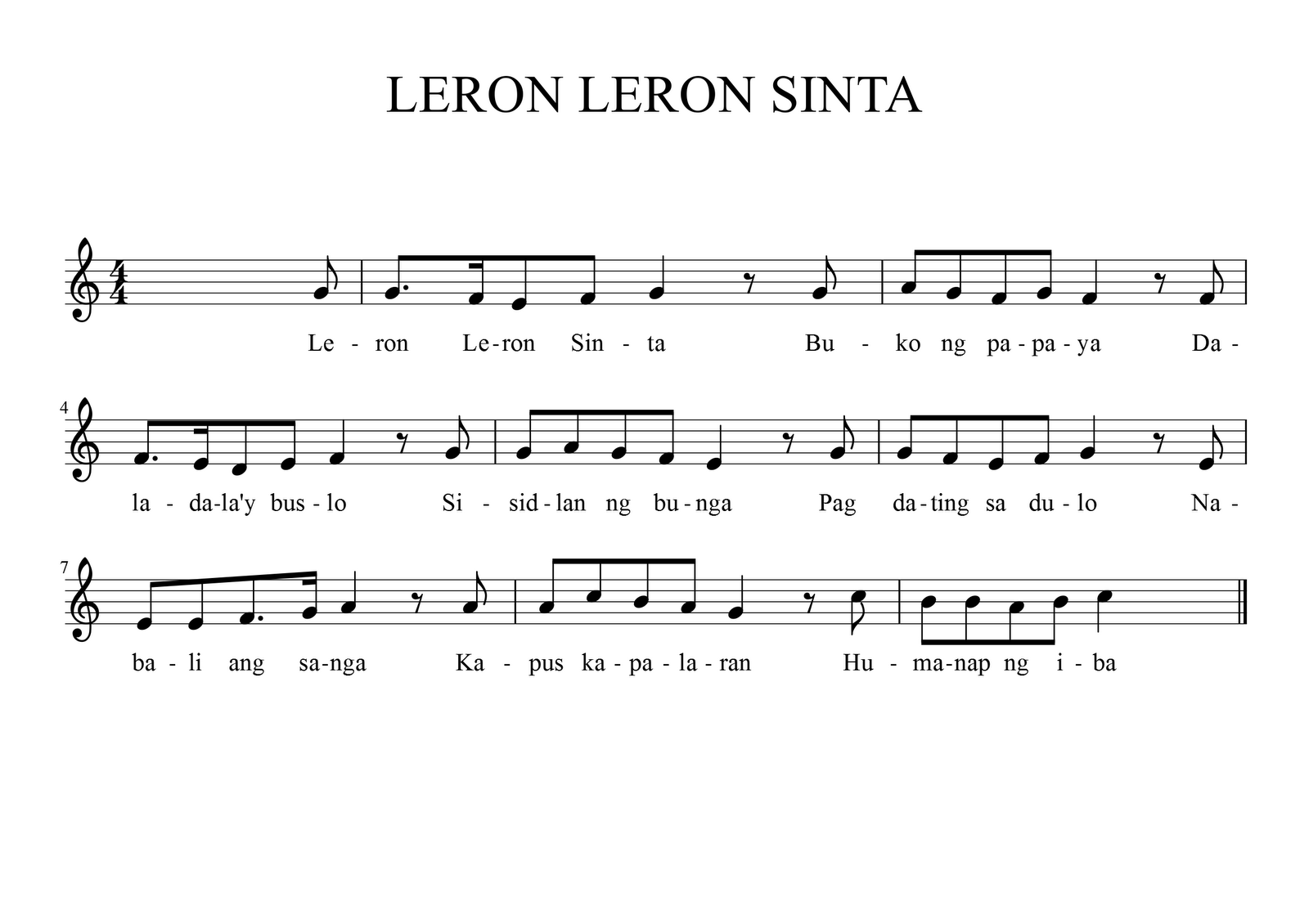Filipino Music Sheets Filipino Music Sheets