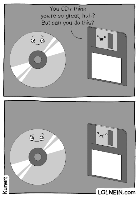 Funny CD vs Floppy disk comedy cartoon animation