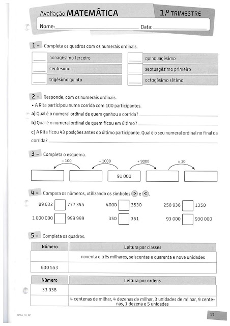 atividades de matematica 3 ano