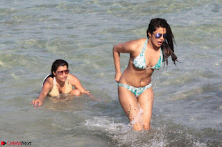 Priyanka Chopra on beach in White and green Bikini Enjoying Miami Day 5 ~  Exclusive 05