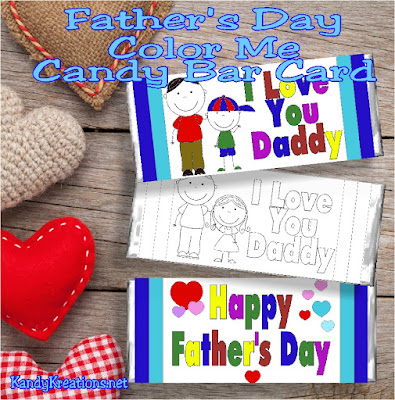 Celebrate dad with a free printable candy bar wrapper printable this Fathers day. Color, wrap around a Hershey candy bar, and give to your favorite dad as a yummy Fathers Day card.