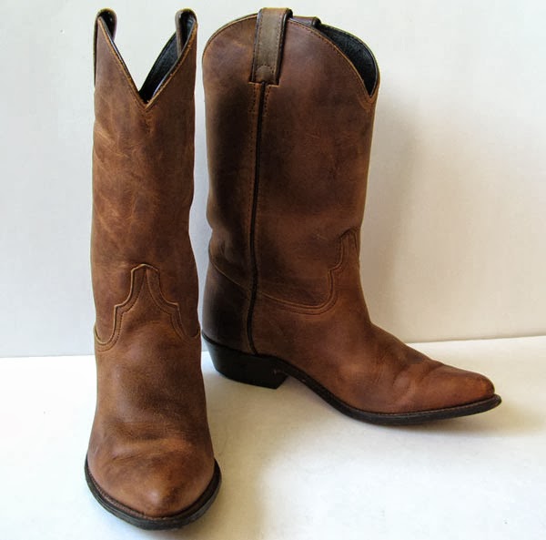 CODE WEST FRYE BROWN LEATHER COWBOY BOOTS WOMENS SIZE 7.5