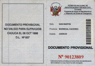 En 1997 se crea el Documento provisional de identidad (DPI)