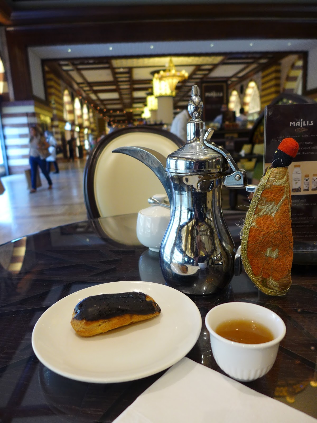 Arabic coffee and camel milk chocolate, The Majlis, Dubai Mall, Dubai, UAE