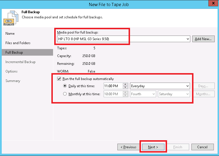 How to Create File to Tape Job in Veeam Backup and Replication