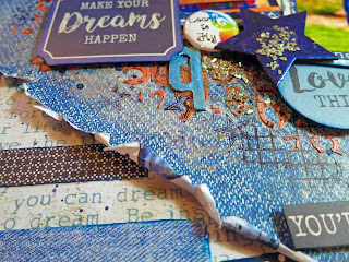 Scraps of Darkness scrapbook kits: masculine / boy layout with our April 2017 kit, by Kathy Mosher