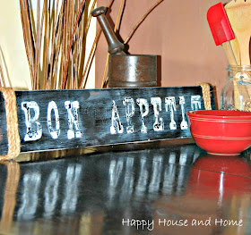 Simple Hand Painted Sign, Rustic sign, DIY rustic sign, Bon Appetit