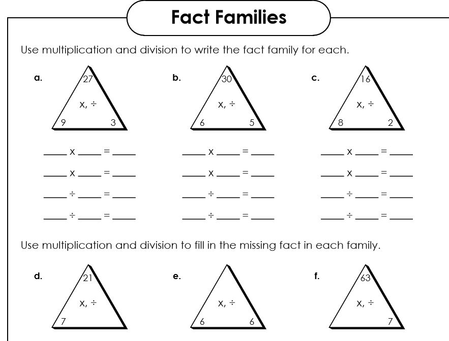 Fact families. Fact Family. Triangle Worksheet. Fact Families Worksheets. Multiplication and Division fact Families.