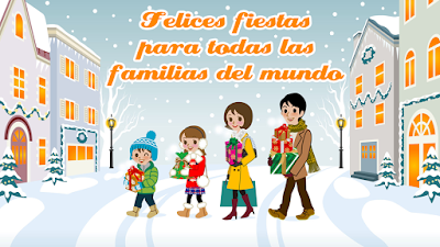 Postales de Navidad con mensaje felices fiestas para todas las familias del mundo