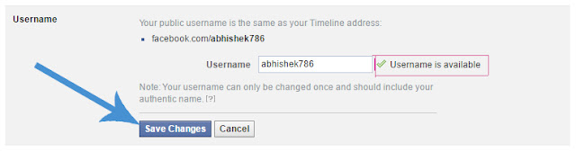 How to change your Facebook username? Apna username dale aur phir save changes par click kare
