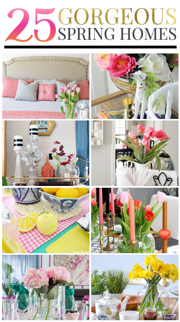 25 gorgeous homes decorated for spring! Lovely and chic decor ideas for every room of your home.