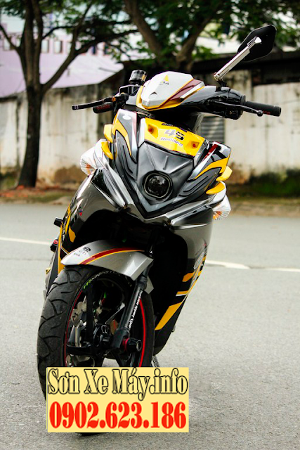 Sơn phối màu xe Nouvo SX xám vàng đen