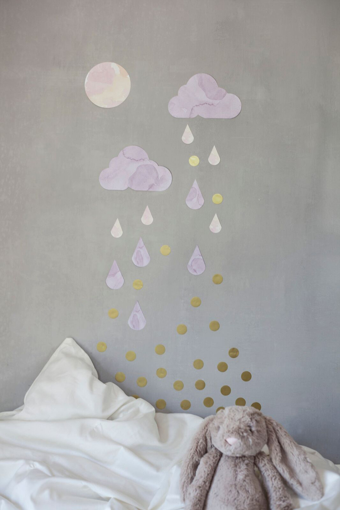 Clouds and Raindrops decoration for children's room - Fabelab & Chispum 