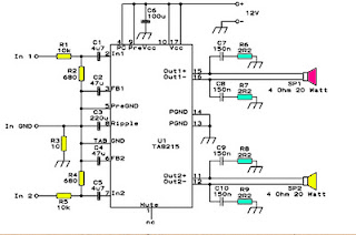 Car Subwoofer Power Amplifier - Electronic Circuit