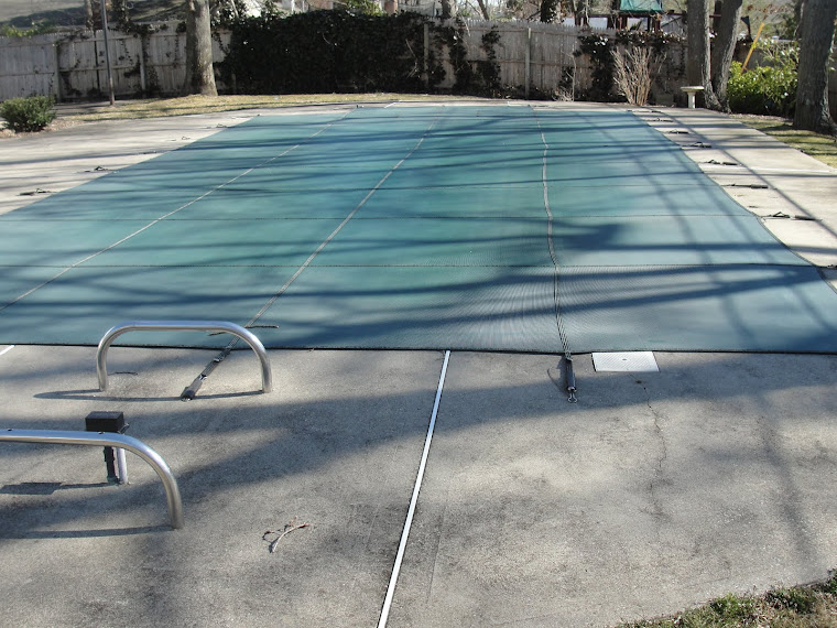 The best time to clean or power wash the concrete walk around  the pool is right before the summer