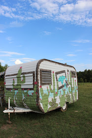 Hand painted vintage camper