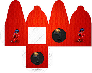 Miraculous Ladybug: Free Printable Boxes. You can use this box for chocolates, candies or cupcakes.