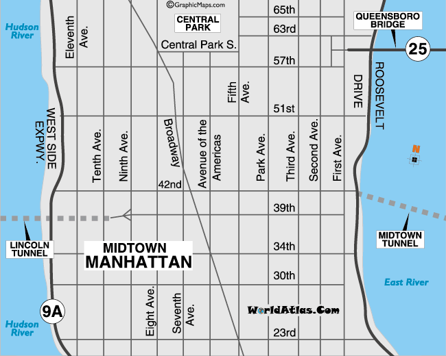 Map Of Midtown Manhattan Area Map Of Manhattan City Pictures