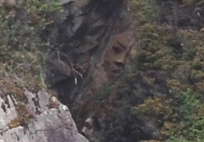 Man discovers mysterious, 'large' face carved on Canada cliffside