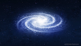 Perspective View Blue Milky Way Spiral Shape Of Galaxy The Space Of The Universe