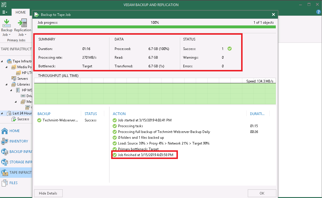 How to Create Backup Job on Tape in Veeam Backup and Replication TechmintVMware Linux