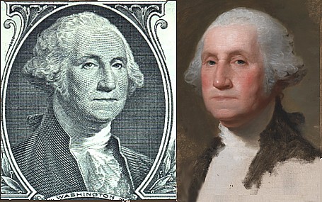George Washington 1932 Stamp ~ 'The Athenaeum' ~ Gilbert Stuart's Unfinished Portrait