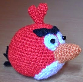 PATRON GRATIS PAJARO ROJO (ANGRY BIRDS) AMIGURUMI 