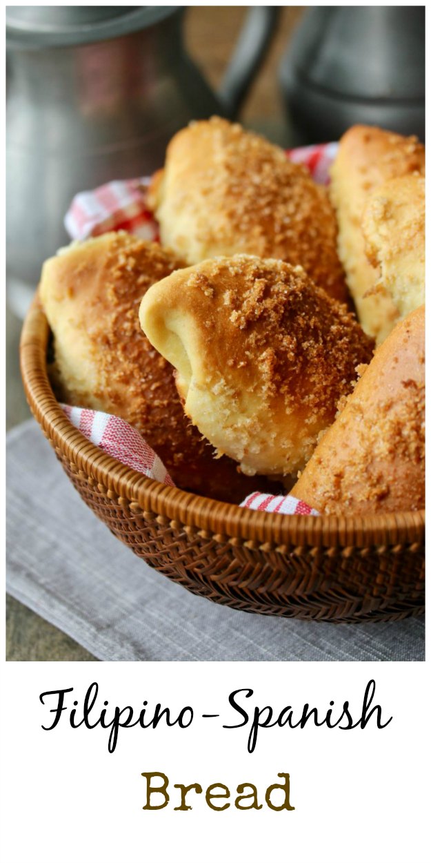 Filipino Spanish Bread in a basket - it's an afternoon treat