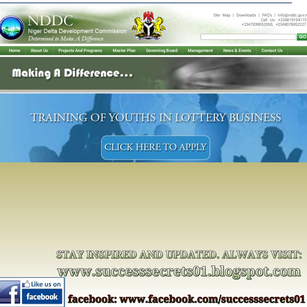 SUCCESS SECRETS All About NDDC Training of Graduates in Lottery