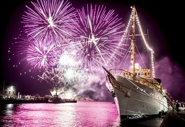 Queen held a reception aboard the Royal Yacht Dannebrog, a fireworks show