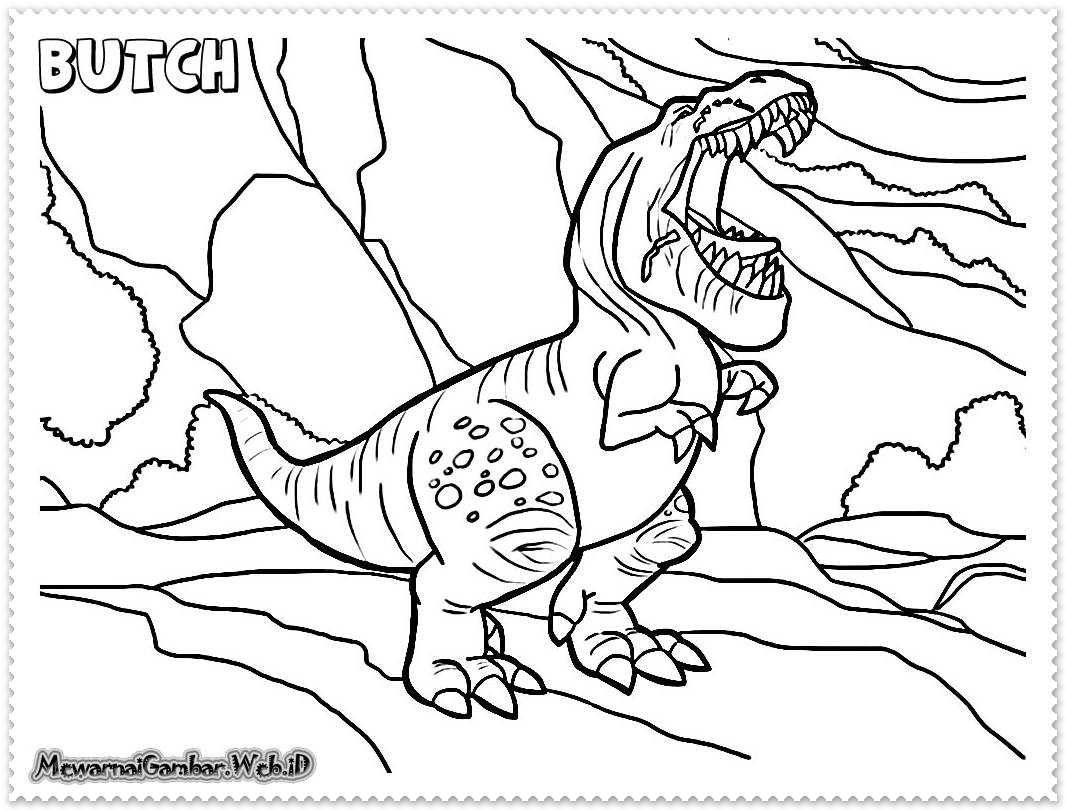 Gambar Mewarnai Good Dinosaur Contoh Dinosaurus Rebanas Butch