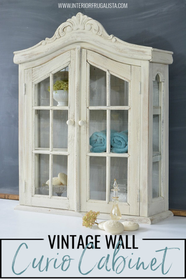 Whitewashed Vintage Wall Curio Cabinet Interior Frugalista