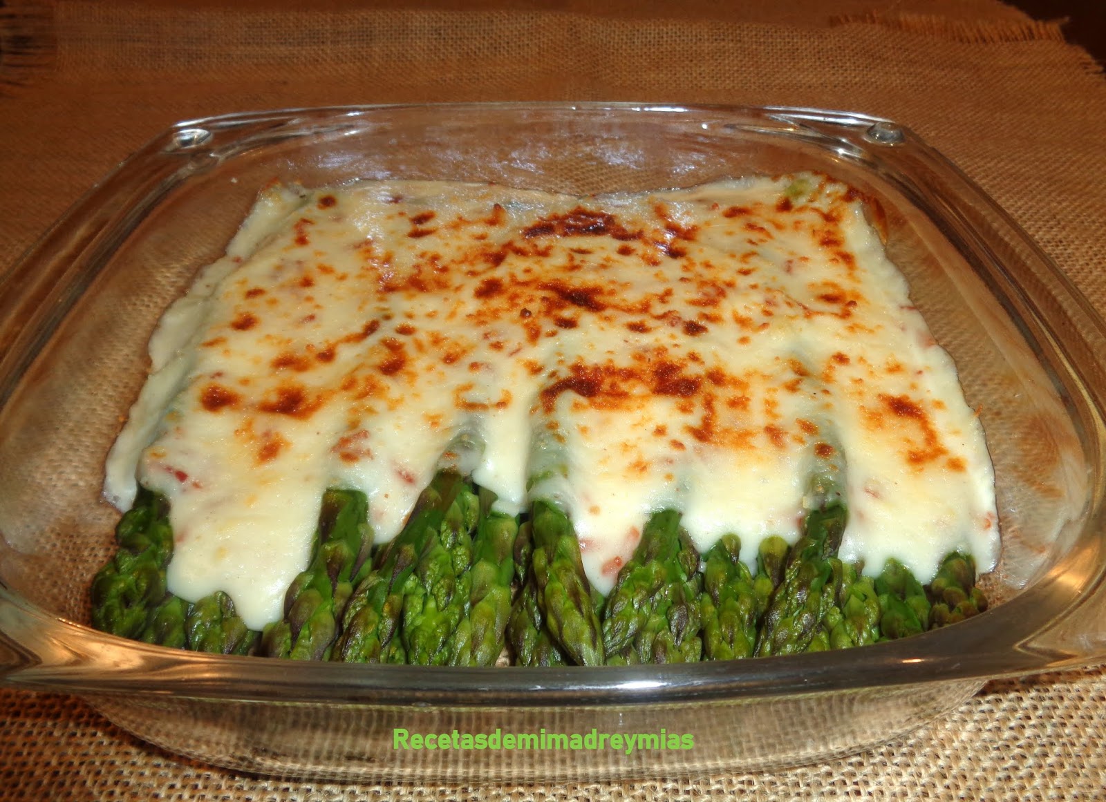 RECETAS DE MI MADRE Y MIAS Espárragos gratinados