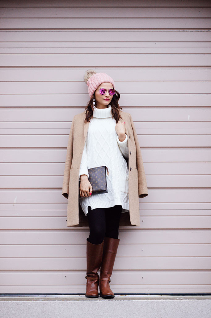 Pink-Pom-Pom-Beanie-LV-Toiletry-Clutch-Poche-Toilette-26-Geox-Riding-Boots-Camel-Coat-Blogger-Outfit