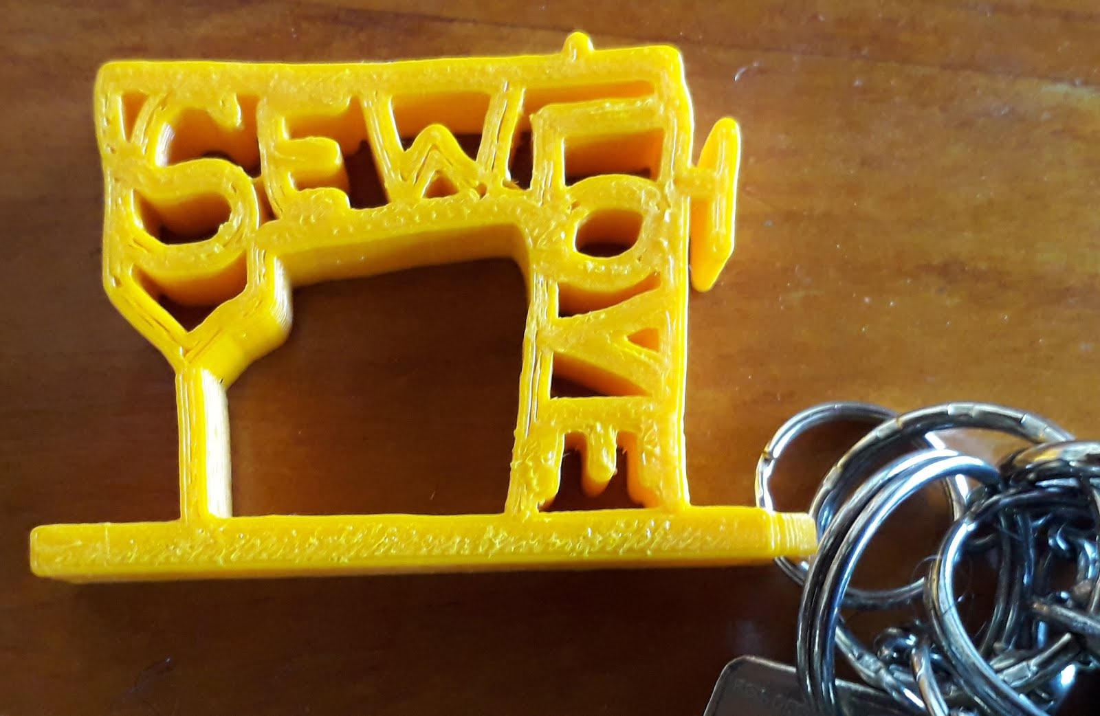 Delightful 3D printed key ring pressie from a friend and colleague who is off to a new job.