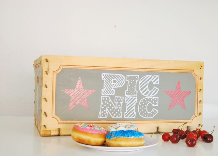 fruit box painted with chalk paint
