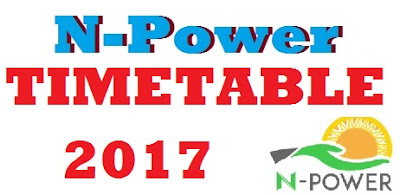 Npower Timetable 2017 - July/August Assessment Test Schedule for candidates Npower Timetable 2017 - July/August Assessment Test Schedule for candidates