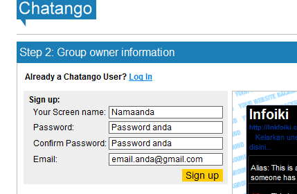 Membuat guestbox & Chatbox dengan Chatango.