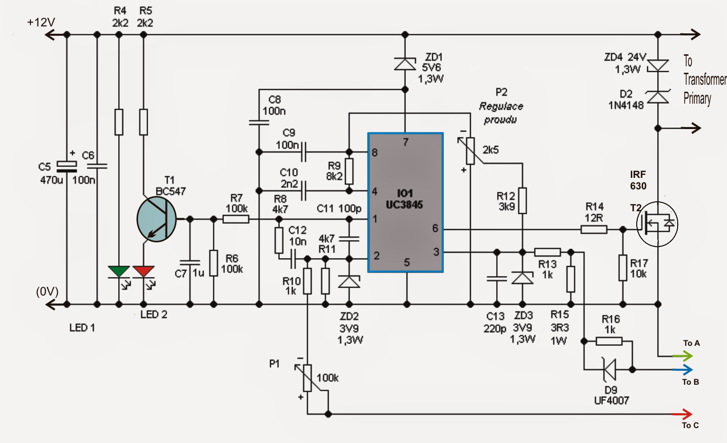 Adjustable 0-100V 50 Amp SMPS Circuit | Circuit Diagram Centre