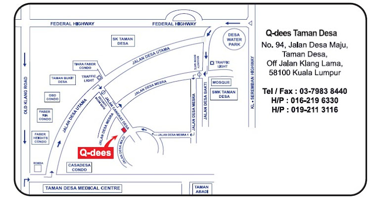 Q-dees Taman Desa's New Centre's Map (9 Oct 2012 onwards)