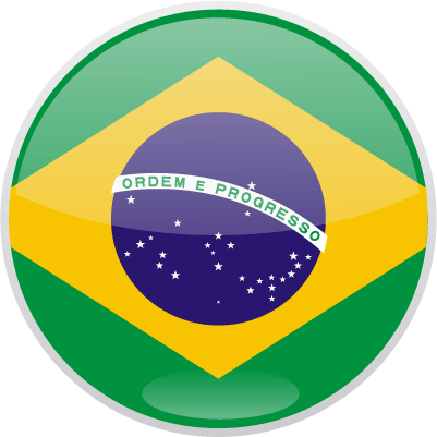 Botón con bandera de Brasil - Vector