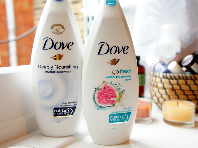 Dove Deeply Nourishing Body Wash & Dove Go Fresh Nourishing Body Wash Blue Fig & Orange Blossom Scent